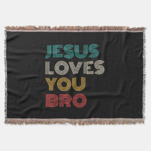 Manta Jesús Te Ama Hermano, Gracioso Retro De Fe Cristia