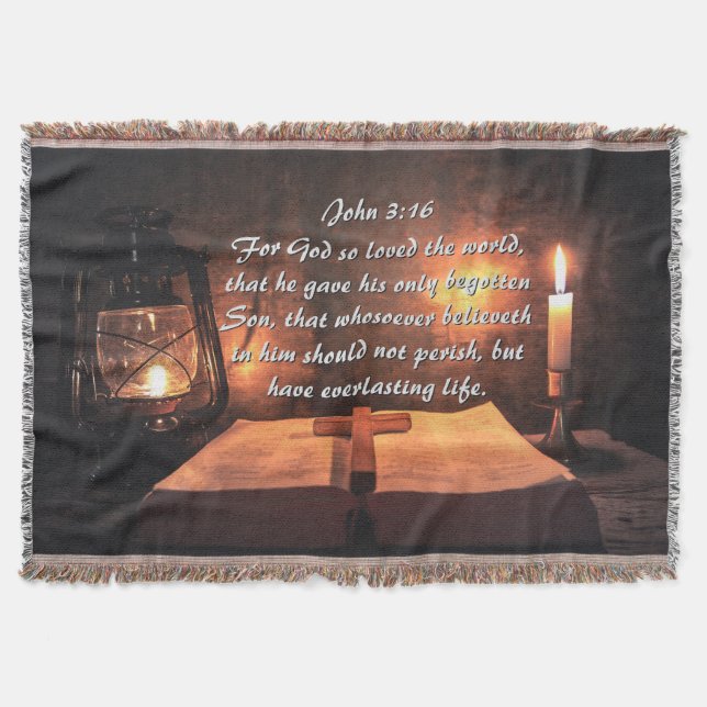 Manta John 3:16 Dios amó tanto el mundo, linterna (Anverso)