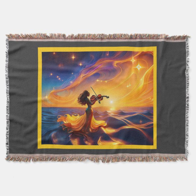 Manta Joven Chica asiático jugando a la escena surrealis (Anverso)