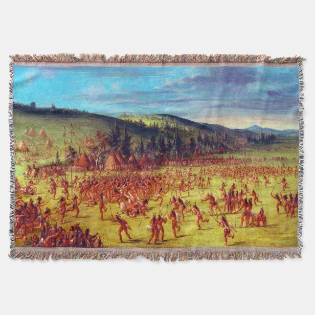 Manta Juego de pelota de los choctaw de George Catlin Pe (Anverso)