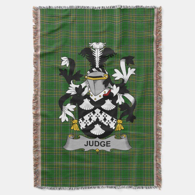 Manta Juez irlandés Coat of Arms Family Crest Irlanda (Frente vertical)