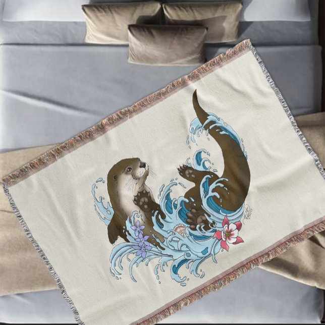 Manta Juguuetón Azul Nutria de Río Caprichosa Salpicadur (Subido por el creador)