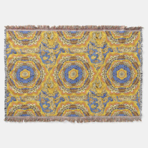 Manta Kaleidoscope Floral Luxury Blue Golden Yellow Mix