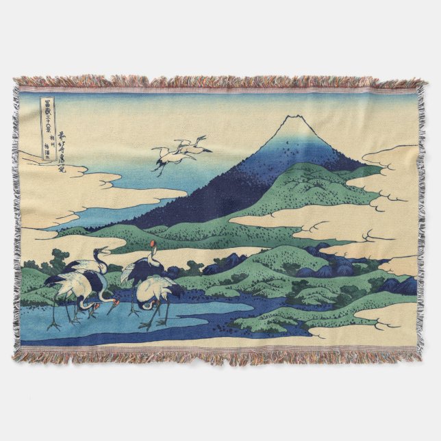 Manta Katsushika Hokusai - Umegawa en la provincia de Sa (Anverso)