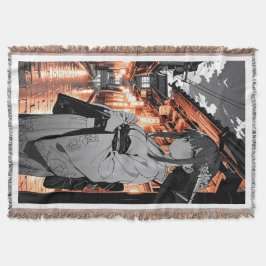 Manta KAWAII Japanese Girl throw blanket