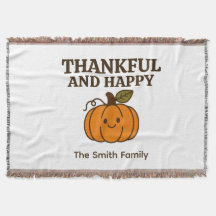 Kawaii Pumpkin Agradecido y feliz nombre de la fam