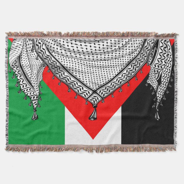 Manta Keffiyeh palestino Scarf tejido tradicional (Anverso)