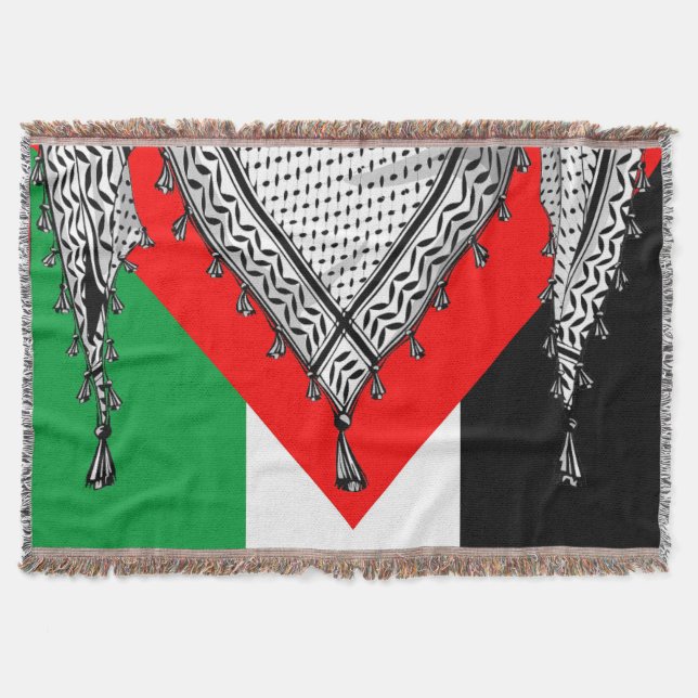Manta Keffiyeh palestino Scarf tejido tradicional (Anverso)