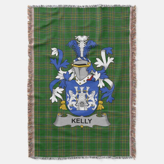 Manta Kelly irlandés o O_Kelly Coat of Arms Family Crest (Frente vertical)