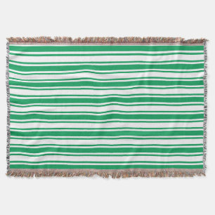 Manta Kelly rayas de caramelo verde y blanco