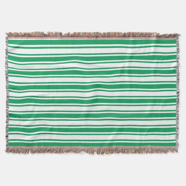 Manta Kelly rayas de caramelo verde y blanco (Anverso)