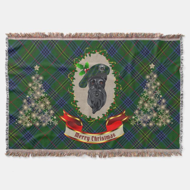 Manta Kennedy Navidades de perro de Escocia Throw Blanke (Anverso)