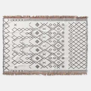 Manta Kilim monocromo: Arte de textura tribal marroquí
