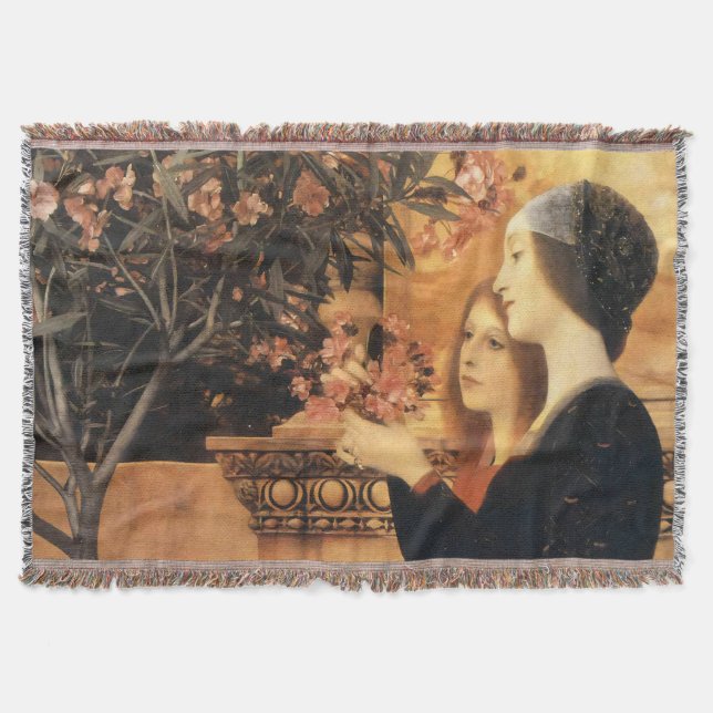 Manta Klimt Dos muchachas con oleandro Art Nouveau (Anverso)