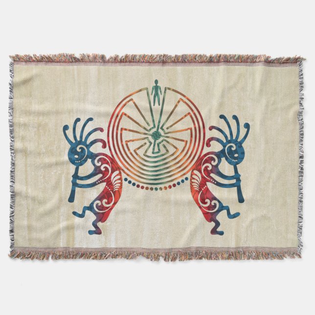 Manta KOKOPELLI / HOMBRE EN LA MAZA + sus ideas (Anverso)