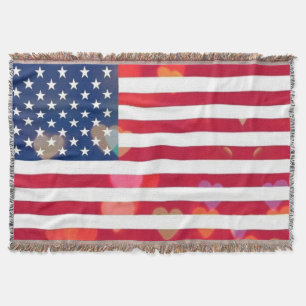 Manta La bandera patriótica vintage de Estados Unidos co