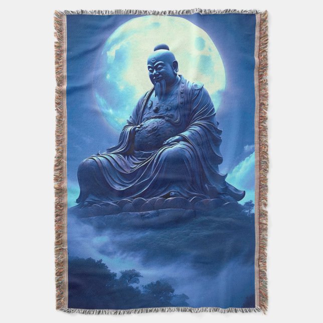 Manta La Bendición de la Luna sobre la Estatua Celestial (Frente vertical)