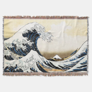Manta La Gran Ola Fuera de Kanagawa Hokusai, arte japoné