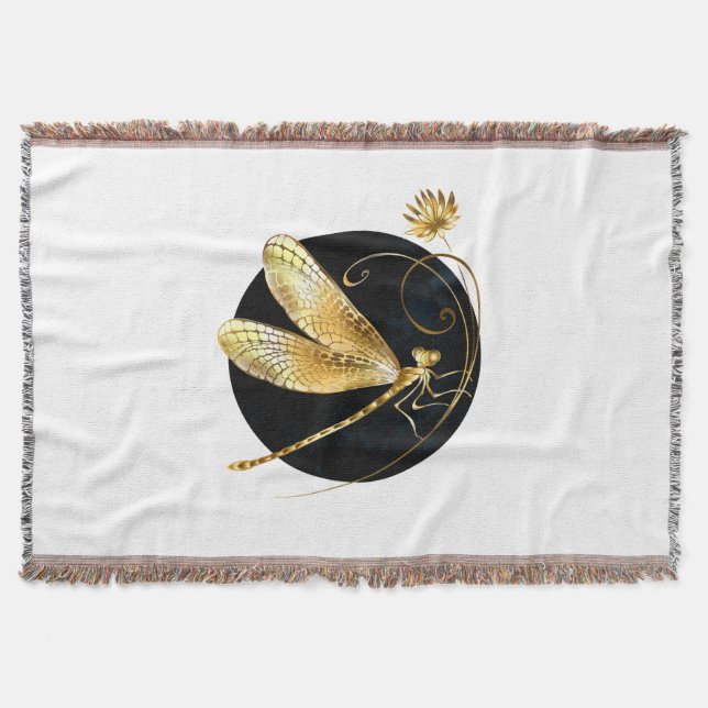 Manta La libélula dorada en círculo negro (Anverso)