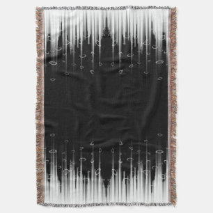 Manta La Línea En Círculo Hipnótica Negra Y Blanca Estir