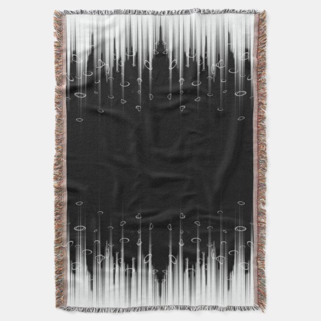 Manta La Línea En Círculo Hipnótica Negra Y Blanca Estir (Frente vertical)