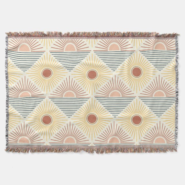 Manta La moderna funda de tela de algodón Boho Sun Fring (Anverso)