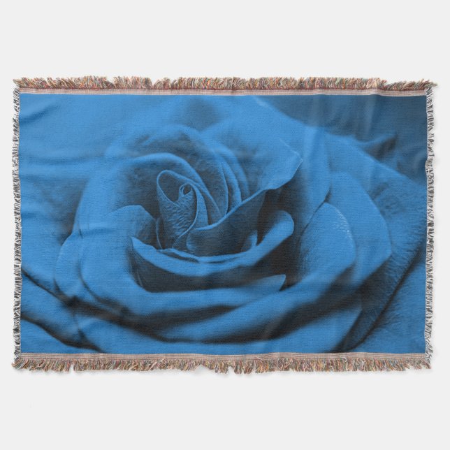 Manta La rosa roja azul, macrobelleza. (Anverso)