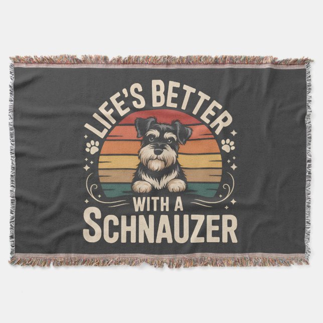 Manta La vida es mejor con un Schnauzer (Anverso)