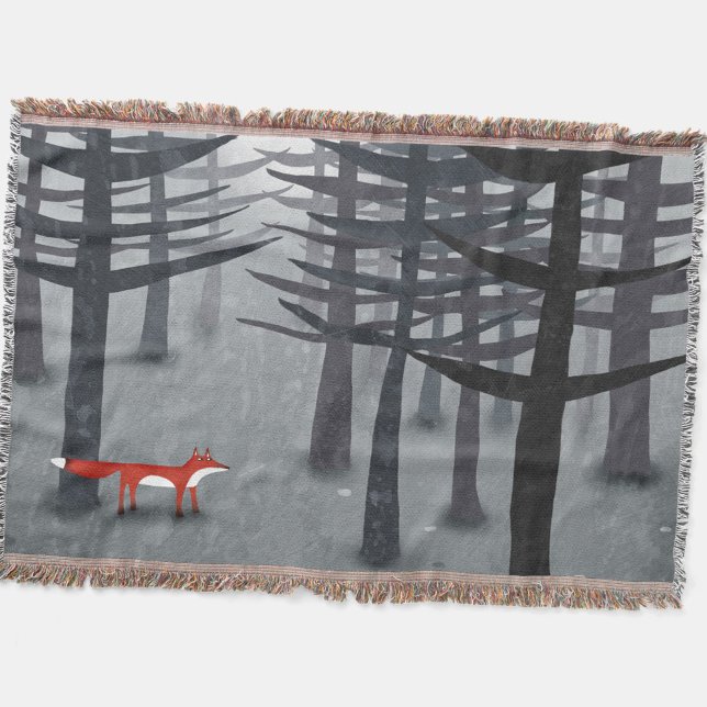 Manta La zorra y la selva (The fox and the forest throw blanket)