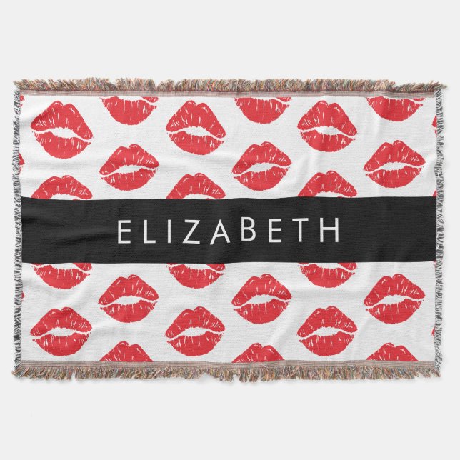 Manta Labios Rojos, Labios Rojos, Patrón De Labios, Su N (Anverso)