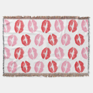 Manta Labios rojos y rosados, patrón de labios, labios,