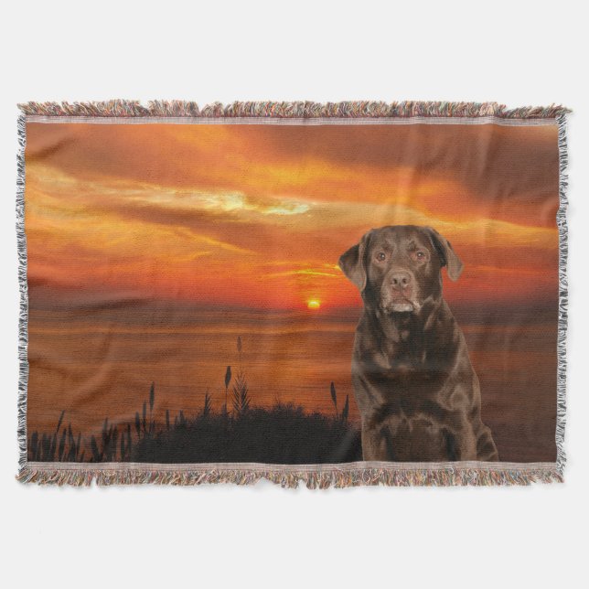 Manta Labrador Recuperador Perro Sunset Thleket Blanket (Anverso)