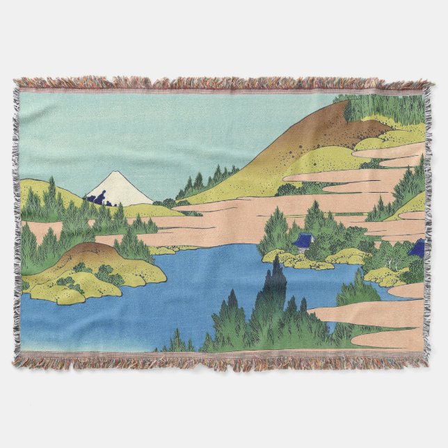 Manta Lago Hokusai Hakone en la provincia de Sagami (Anverso)