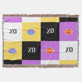 Manta Lámparas apasionadas y patrón XO