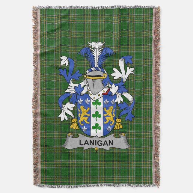 Manta Lanigan irlandés o O_Lenigan escudo de armas Cr (Frente vertical)