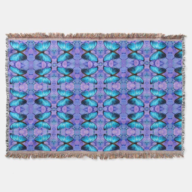 Manta Lanzar mariposa azul e hidráneas (Anverso)