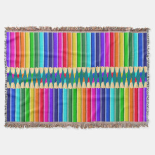 Manta Lápiz brillantemente coloreado del arco iris,