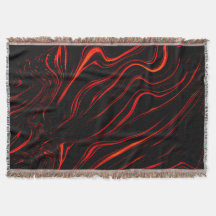 Largos trazos rojos ondulados sobre fondo negro