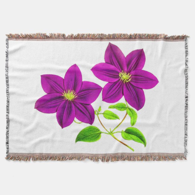 Manta Las flores moradas arrojan manta. (Anverso)