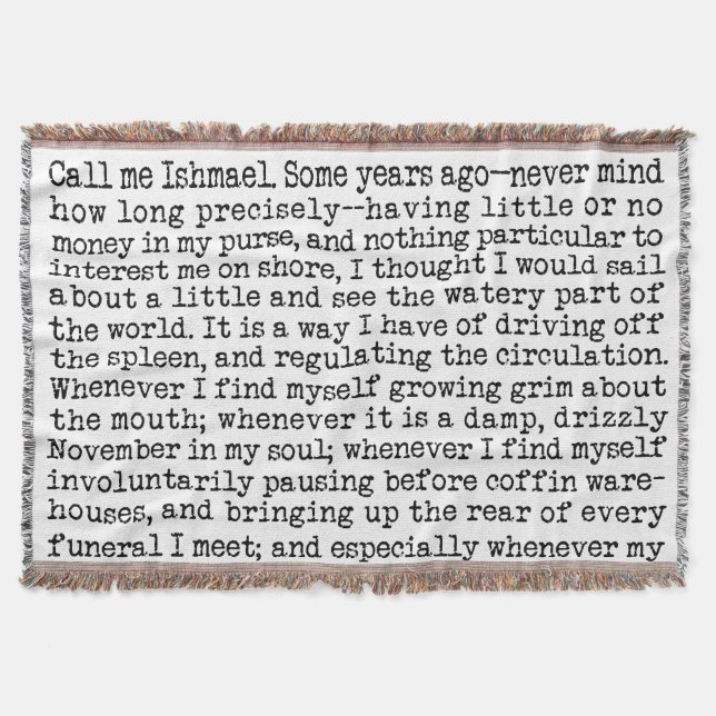 Manta Las líneas de apertura de Moby Dick literalmente (Anverso)