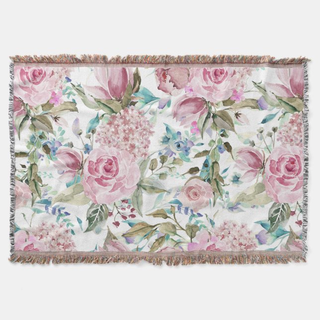 Manta Lavanda verde azulada rosada elegante del país del (Anverso)