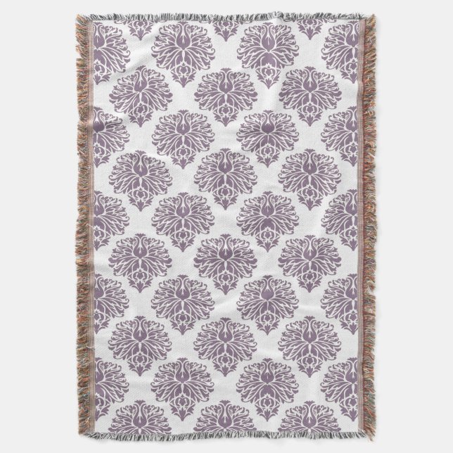 Manta Lavender Elegant Damask (Frente vertical)