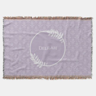 Manta Lavender elegante Damask personalizado