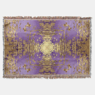 Manta Lavender Gold Metallic Kaleidoscope Throw Blanket