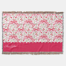 Manta Lazos rosados rojos coquette dibujados a mano