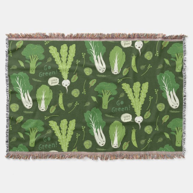 Manta Leafy Greens Happy Garden Veggies Cuestas Verduras (Anverso)