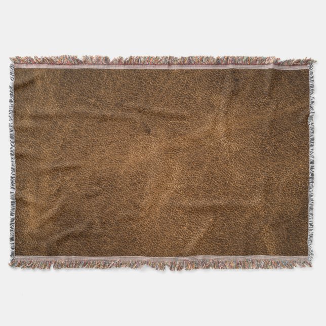 Manta Leather marrón antigua: fondo texturado (Anverso)