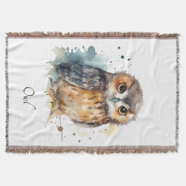 Manta Lechuza acuarela, personalizado