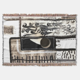 Manta Lenguaje urbano negro y blanco