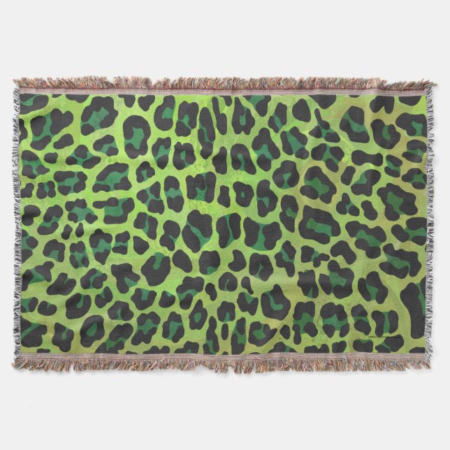 Manta Leopard Black and Green Print (Anverso)